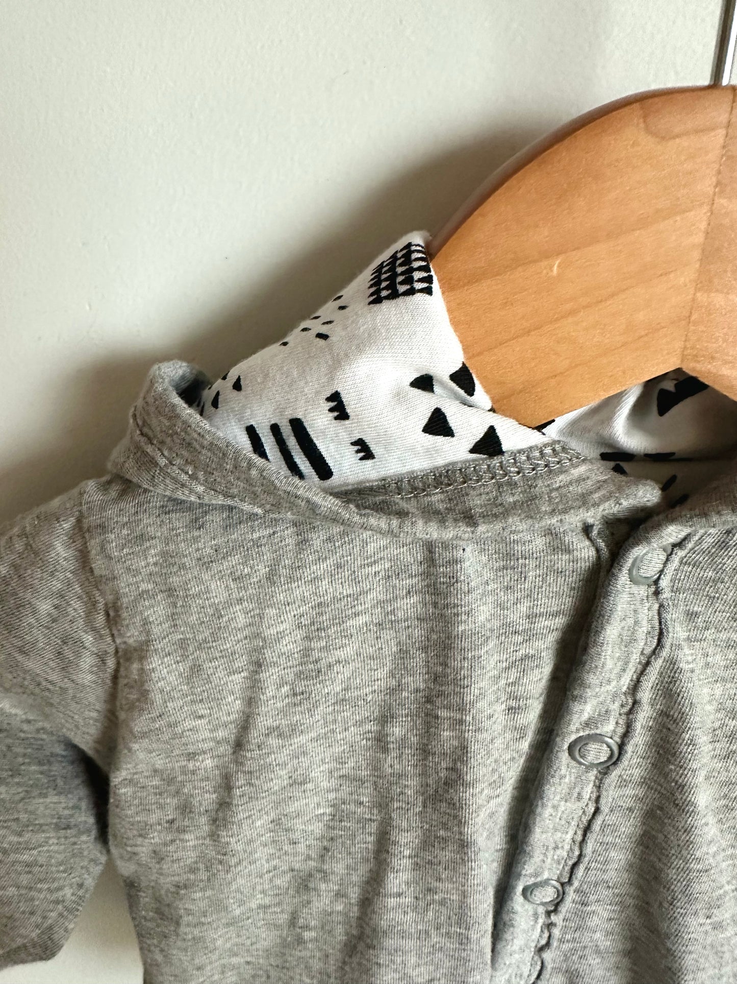 Organic Cotton Grey Reversible Hoodie / 6-9m