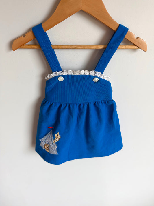 Vintage Circus Tent Overall Dress / 6-12m?