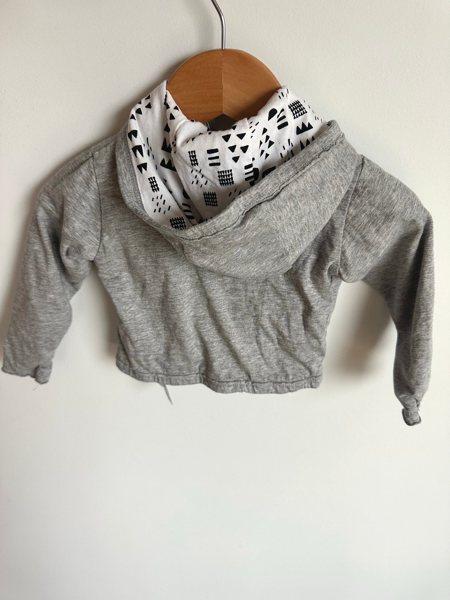 Organic Cotton Grey Reversible Hoodie / 6-9m