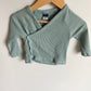 Dusty Blue Rib Side Snap Long Sleeve / 6-9m