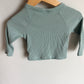 Dusty Blue Rib Side Snap Long Sleeve / 6-9m