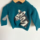 Lambs Wool Zebra Sweater / 6-12m
