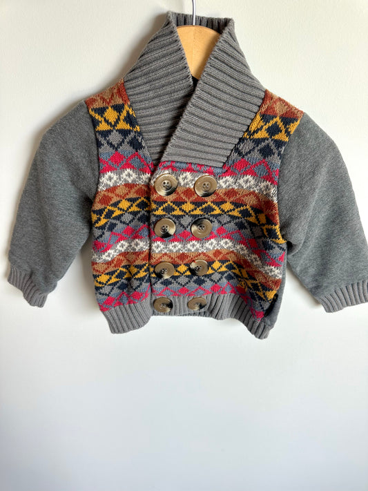 Argyle Grey Cardigan / 9-12m