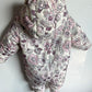 Floral Fold Over Hands + Feet Bunting Suit / 9-12m