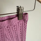 Pink Thick Cable Knit Leggings/ 6-9m