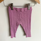 Pink Thick Cable Knit Leggings/ 6-9m