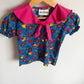 Vintage Floral Pink Collar Top / 18-24m