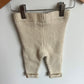 Cream Fuzzy Knit Leggings / 9-12m