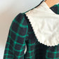 Vintage Green Windowpane Collared Dress / 3T