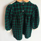 Vintage Green Windowpane Collared Dress / 3T