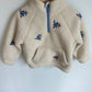 Cream Fleece Periwinkle Flower Sweater / 3T
