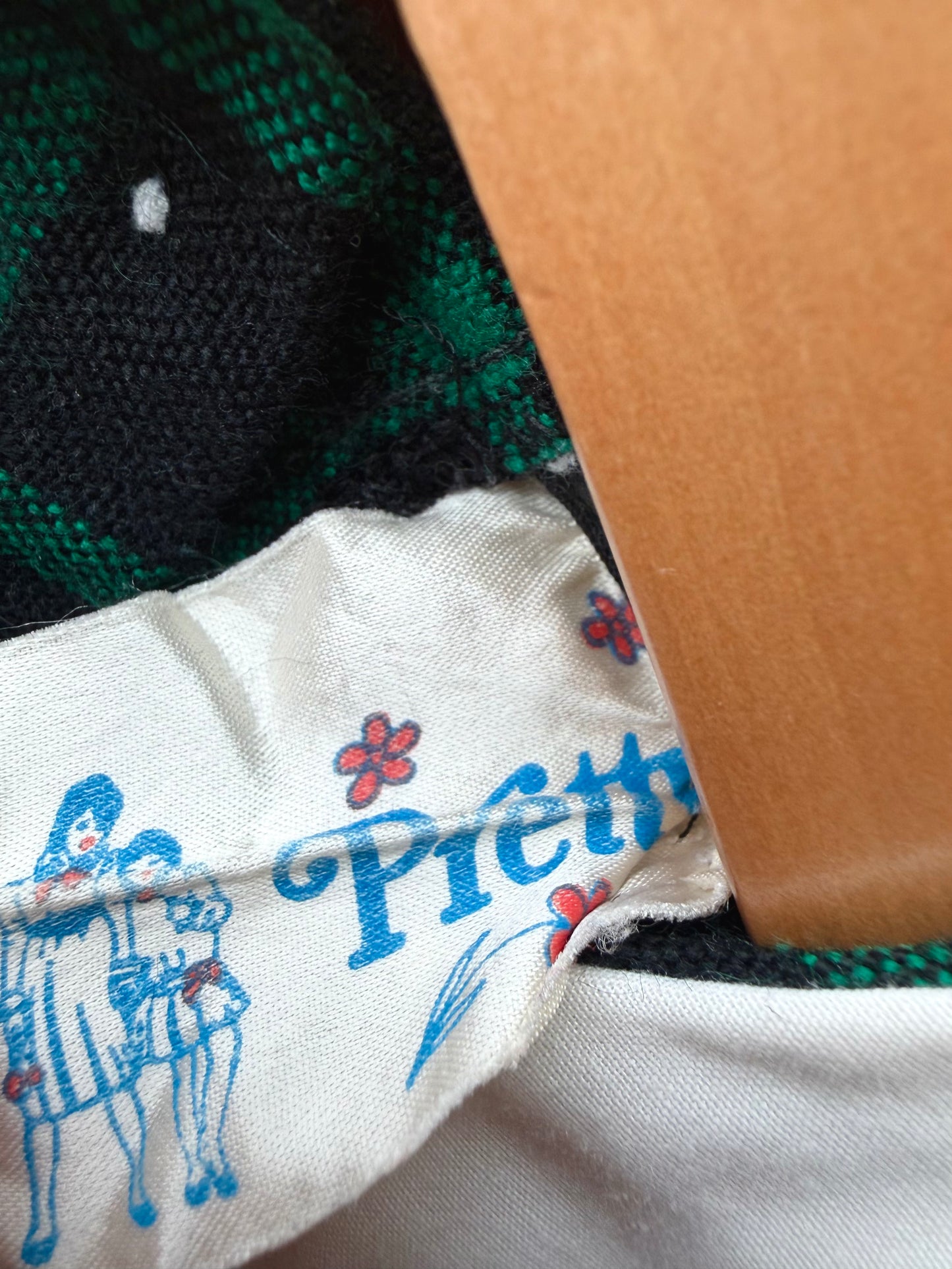 Vintage Green Windowpane Collared Dress / 3T