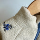 Cream Fleece Periwinkle Flower Sweater / 3T