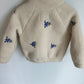 Cream Fleece Periwinkle Flower Sweater / 3T