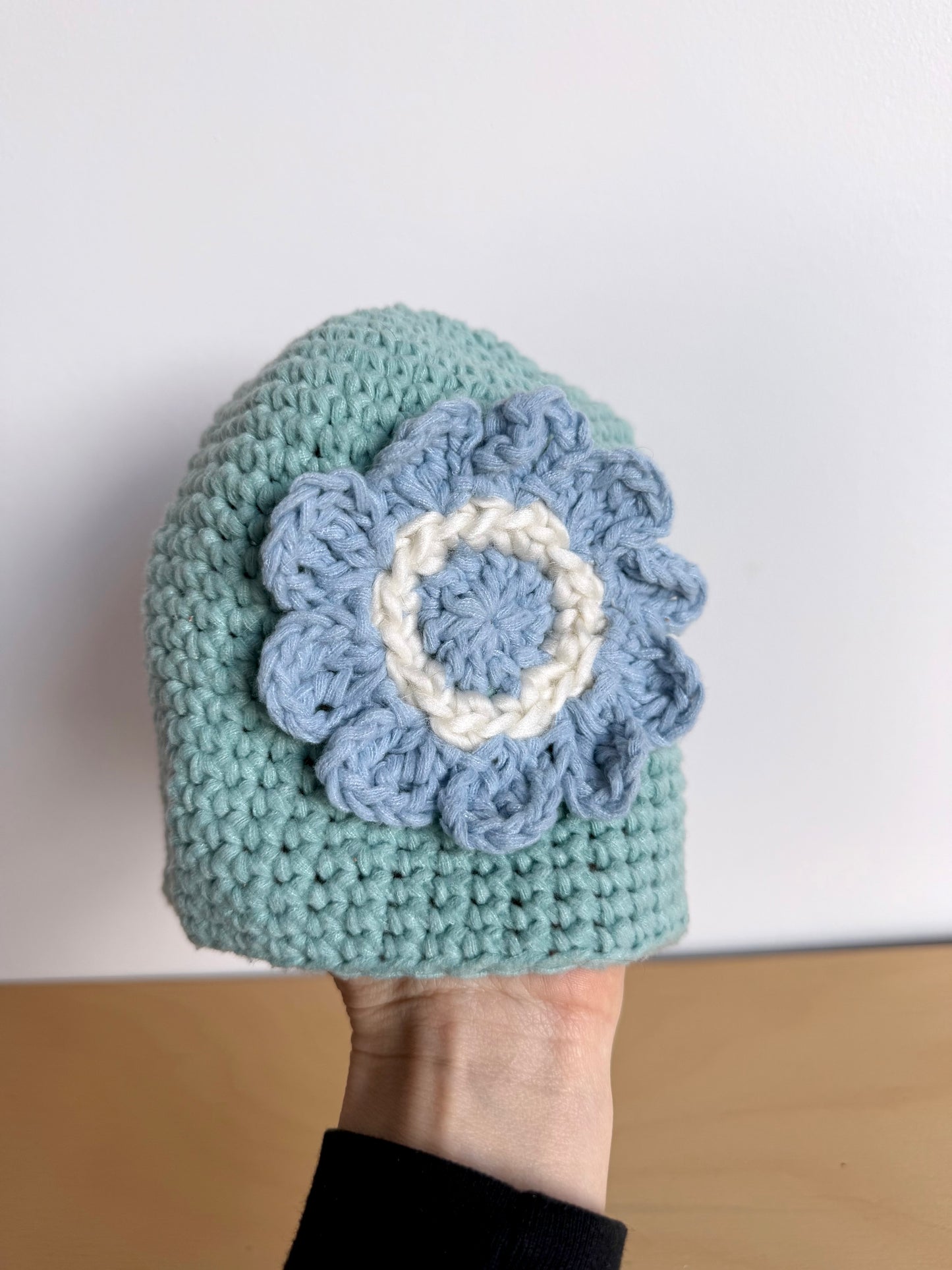 Handmade Flower Toque / 6-12m?