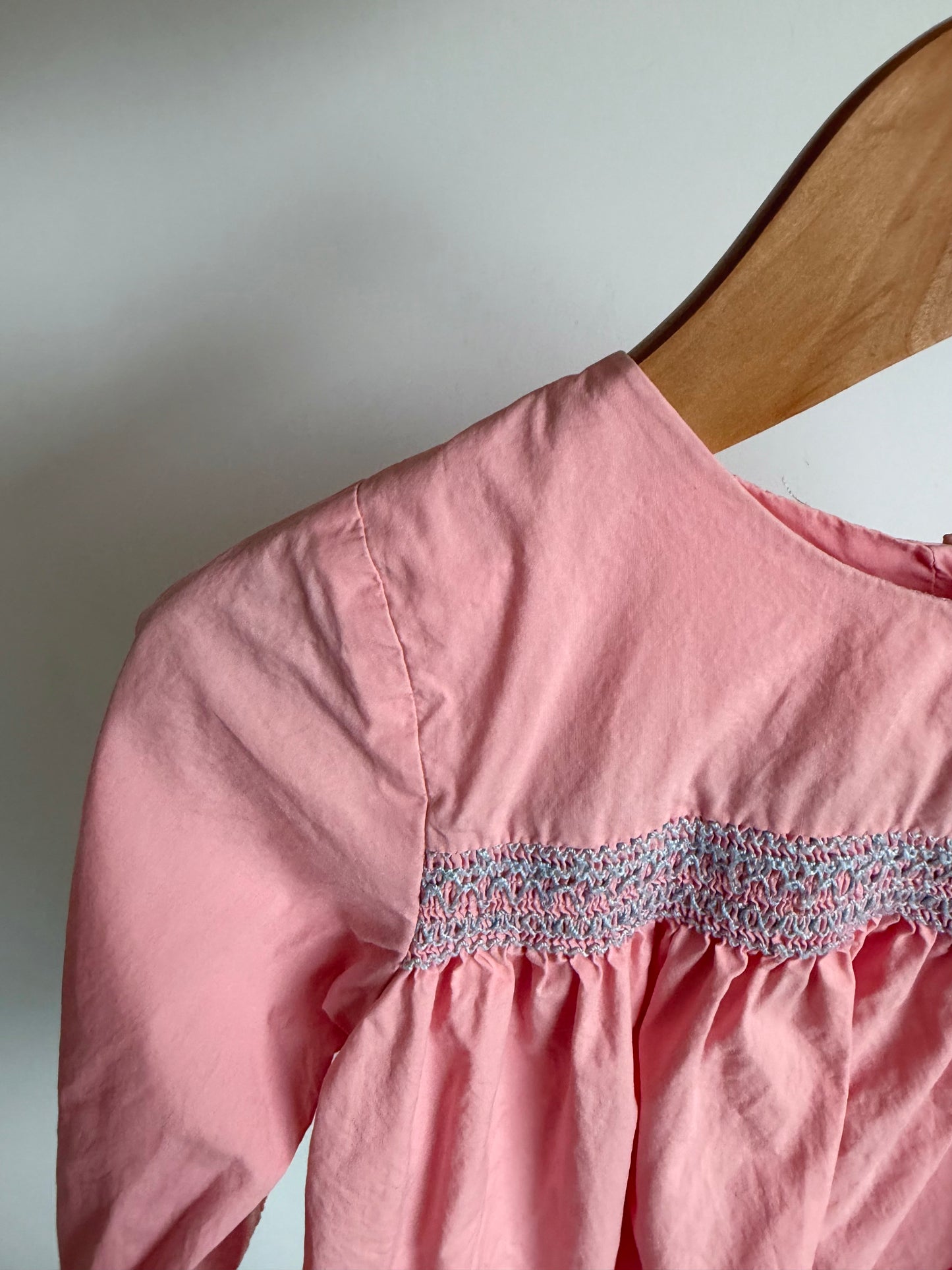 Pink Smocking Long Sleeve Dress / 24m?