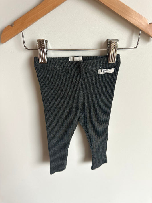 Grey Rib Leggings / 6-12m