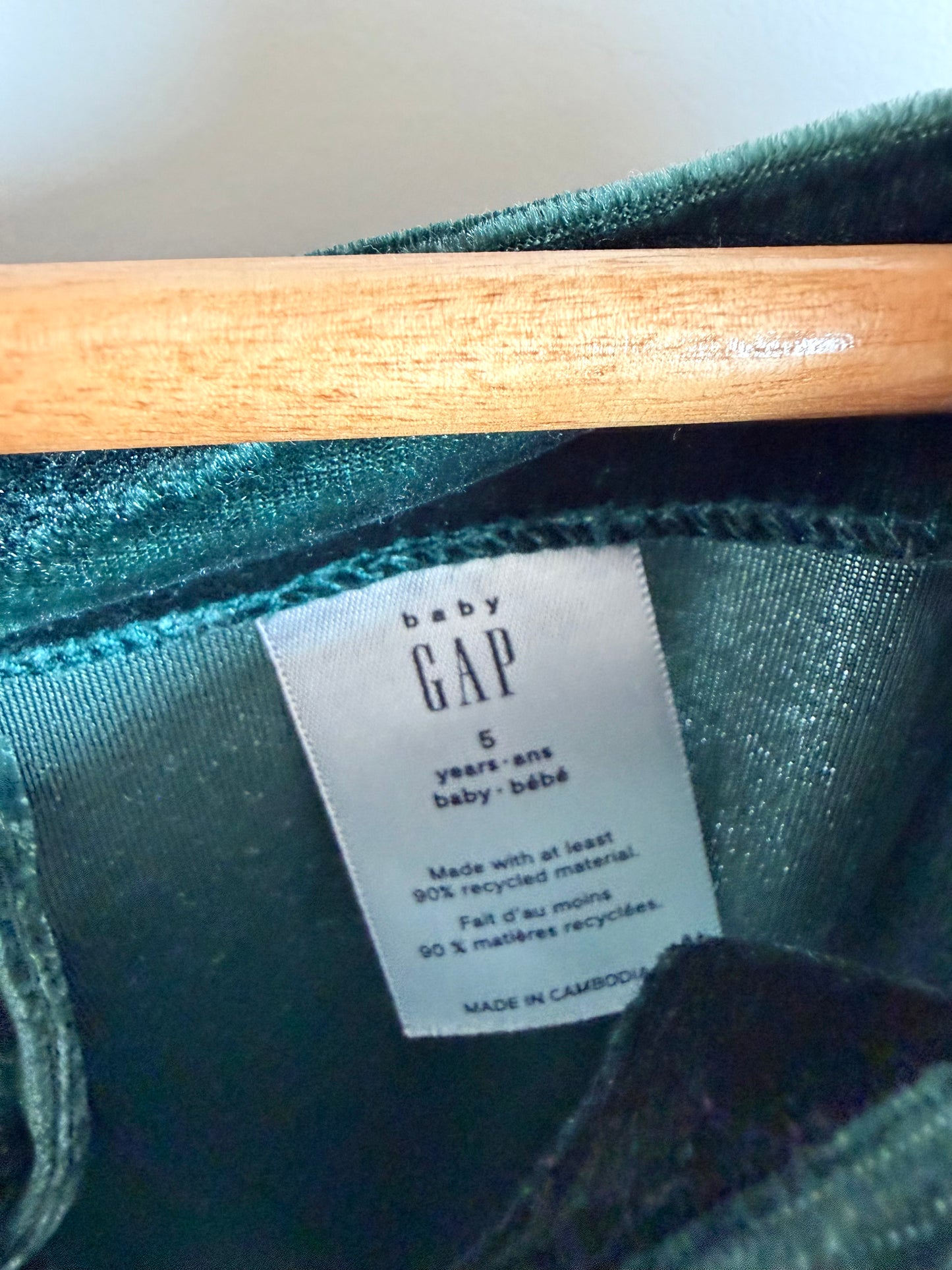 Gap Velvet Green Dress / 5 years