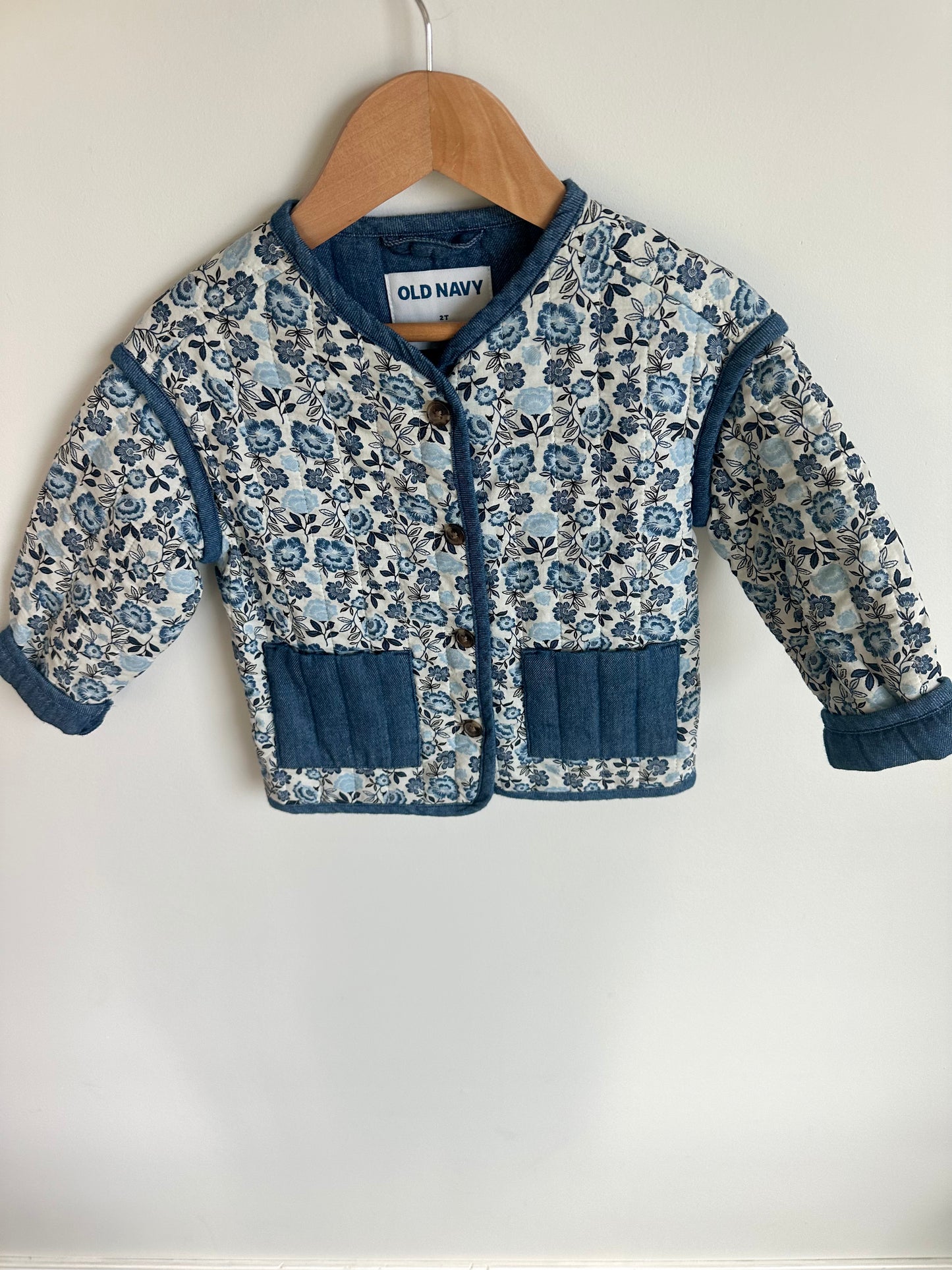Quilted Floral Pocket Coat / 2T