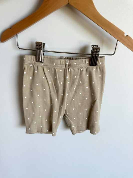 Tan Polka Dot Biker Shorts / 2T