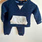 Navy Quilted Sweater + Pants Set / 6-12m