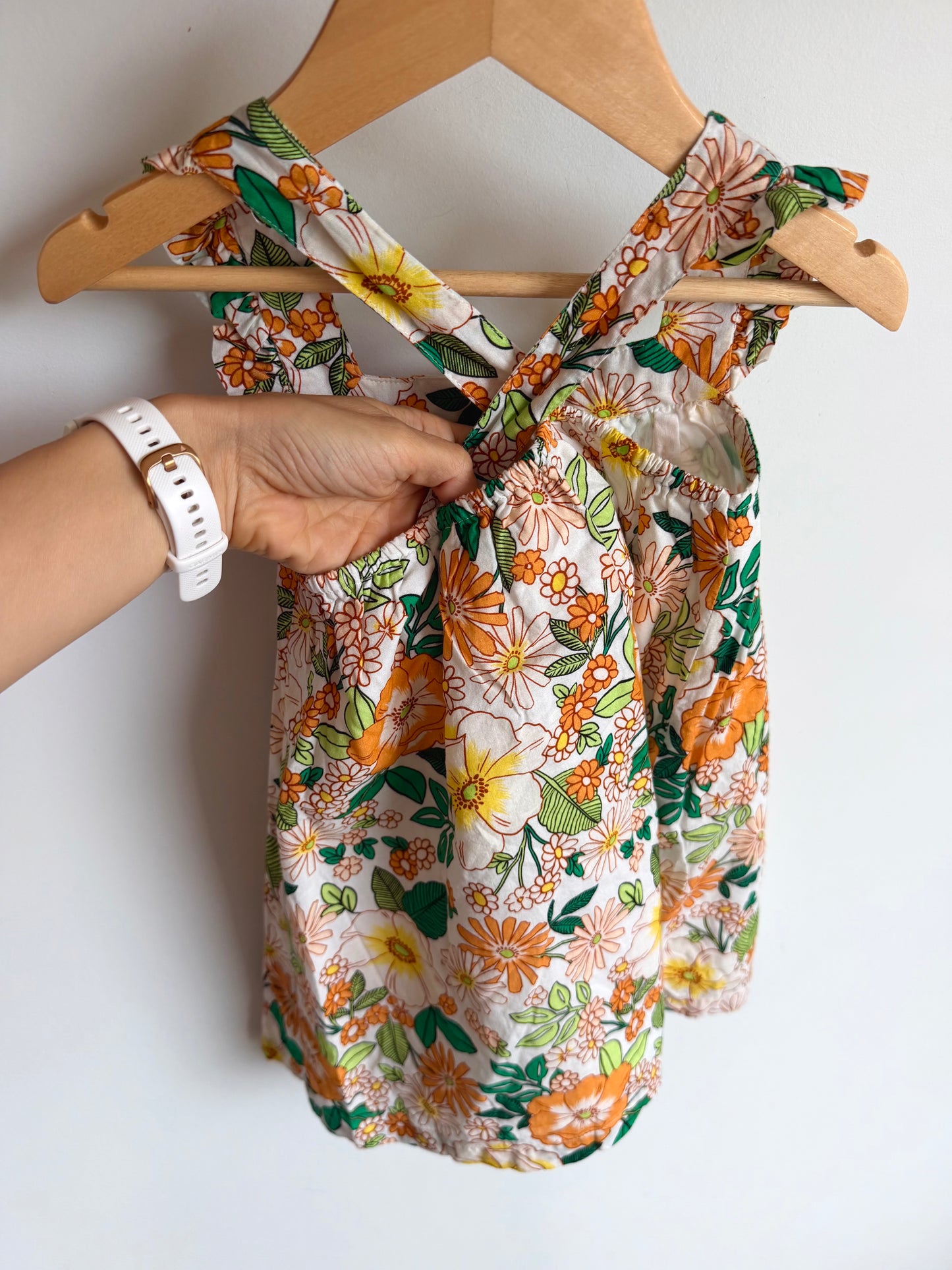 Floral Cotton Lined Dress / 2T