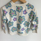 Crew Neck Green Flower Sweater / 3T