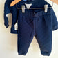 Navy Quilted Sweater + Pants Set / 6-12m