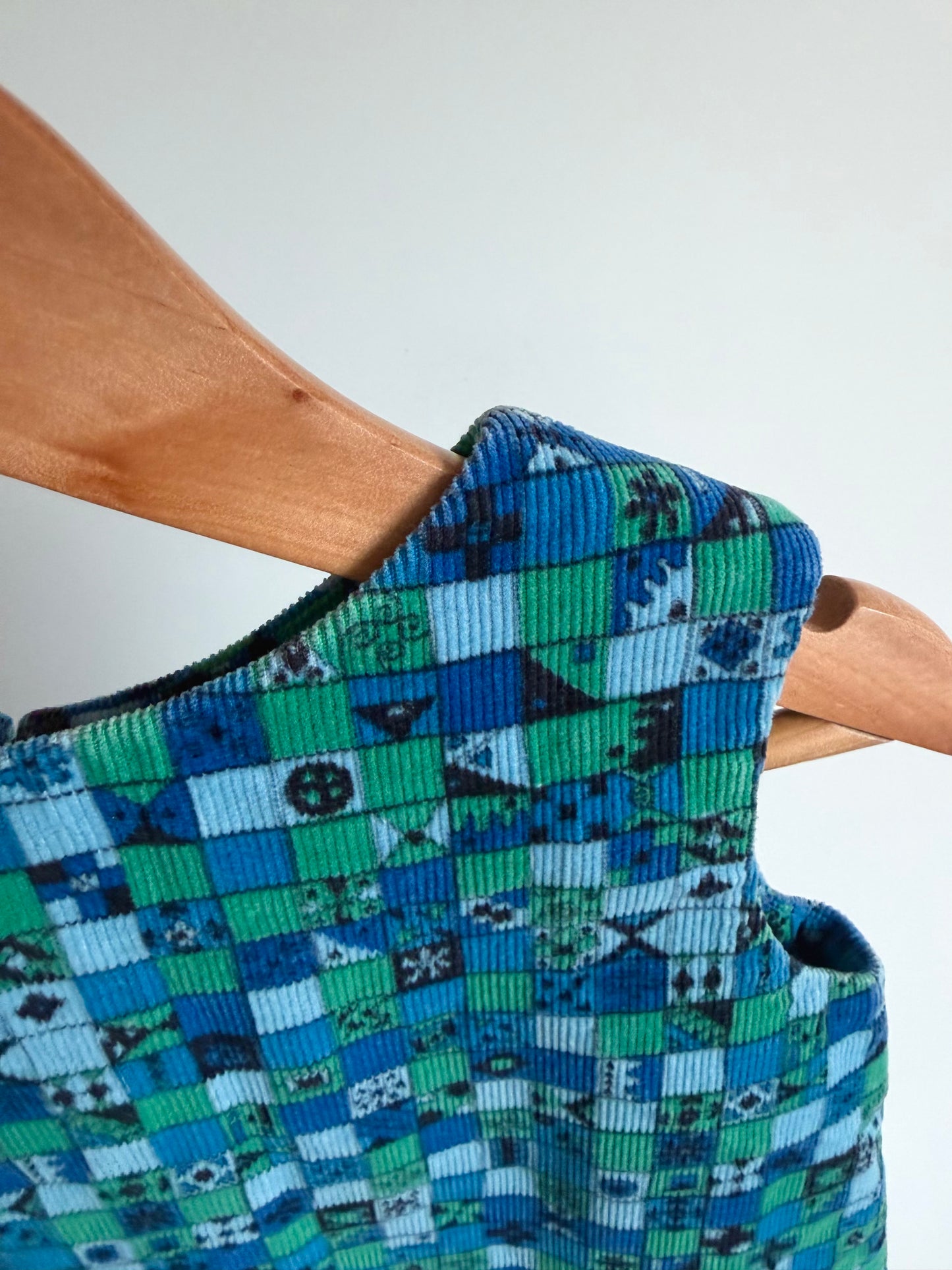 Vintage Checkered Blue + Green Dress  / 2T?