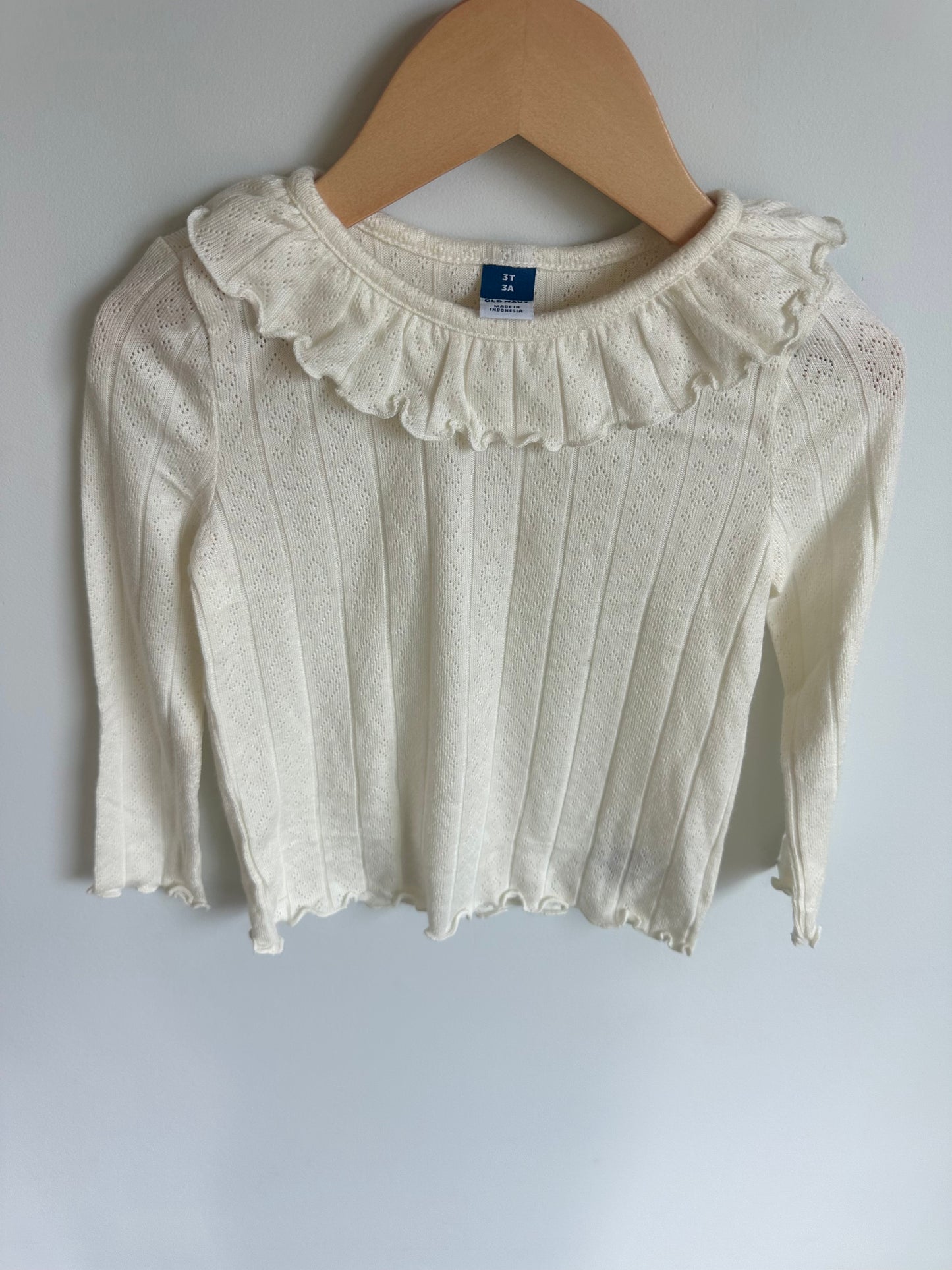 Eyelet Ruffle Neck Top / 3T