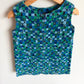 Vintage Checkered Blue + Green Dress  / 2T?