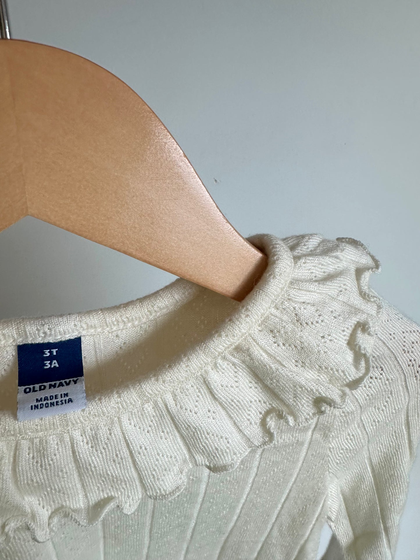 Eyelet Ruffle Neck Top / 3T