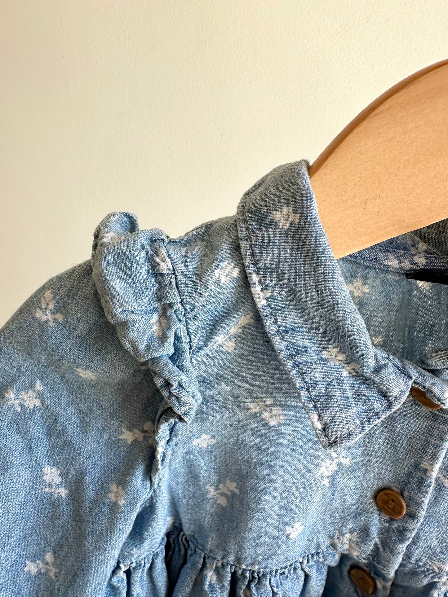 Gap Chambray Floral Dress / 6-12m