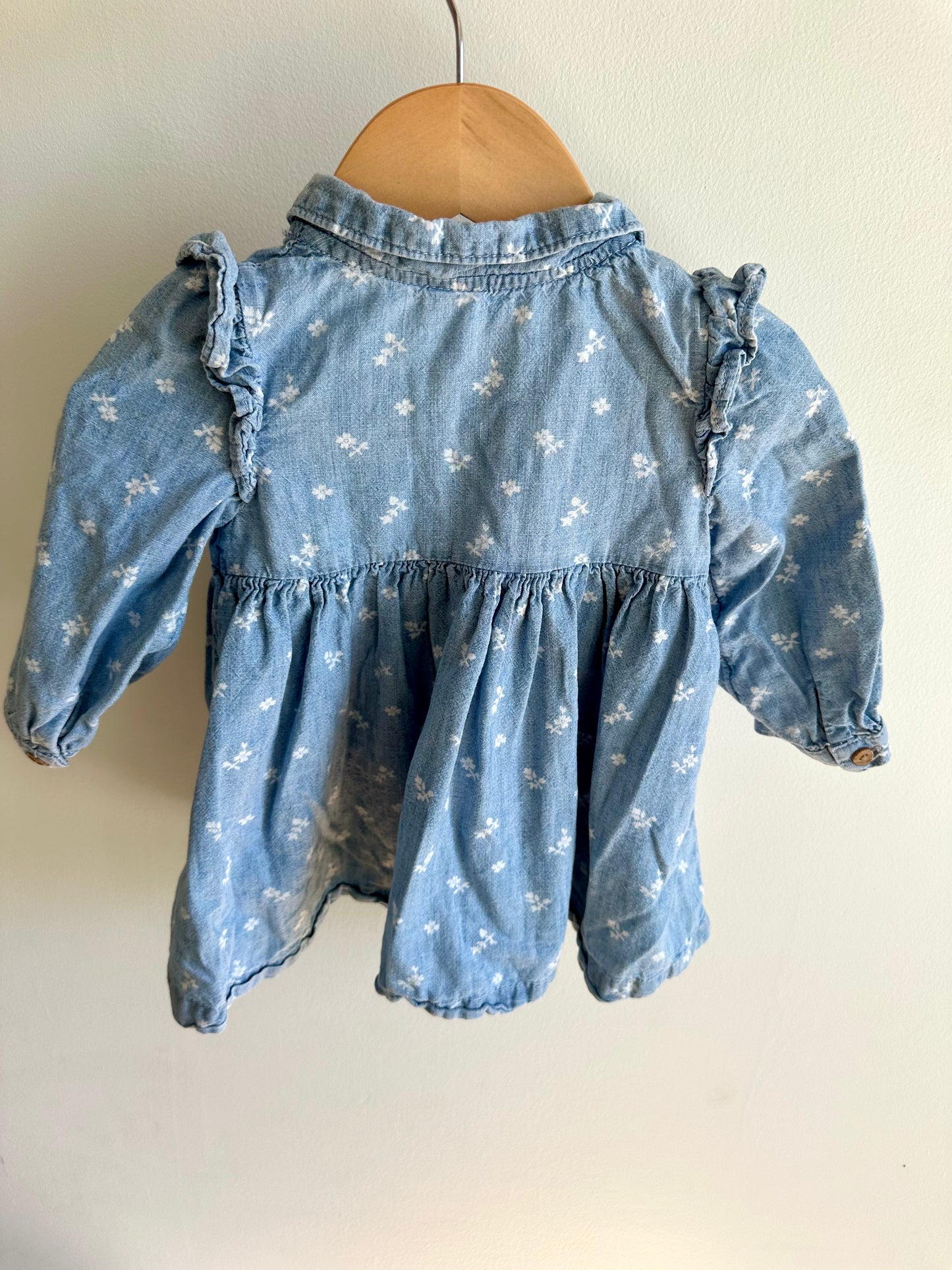 Gap Chambray Floral Dress / 6-12m