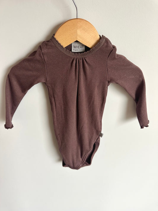 Wheat Organic Cotton Brown Bodysuit / 6-9m