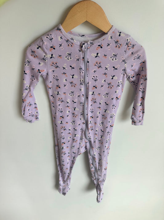 Light Purple Floral Sleeper / 18-24m