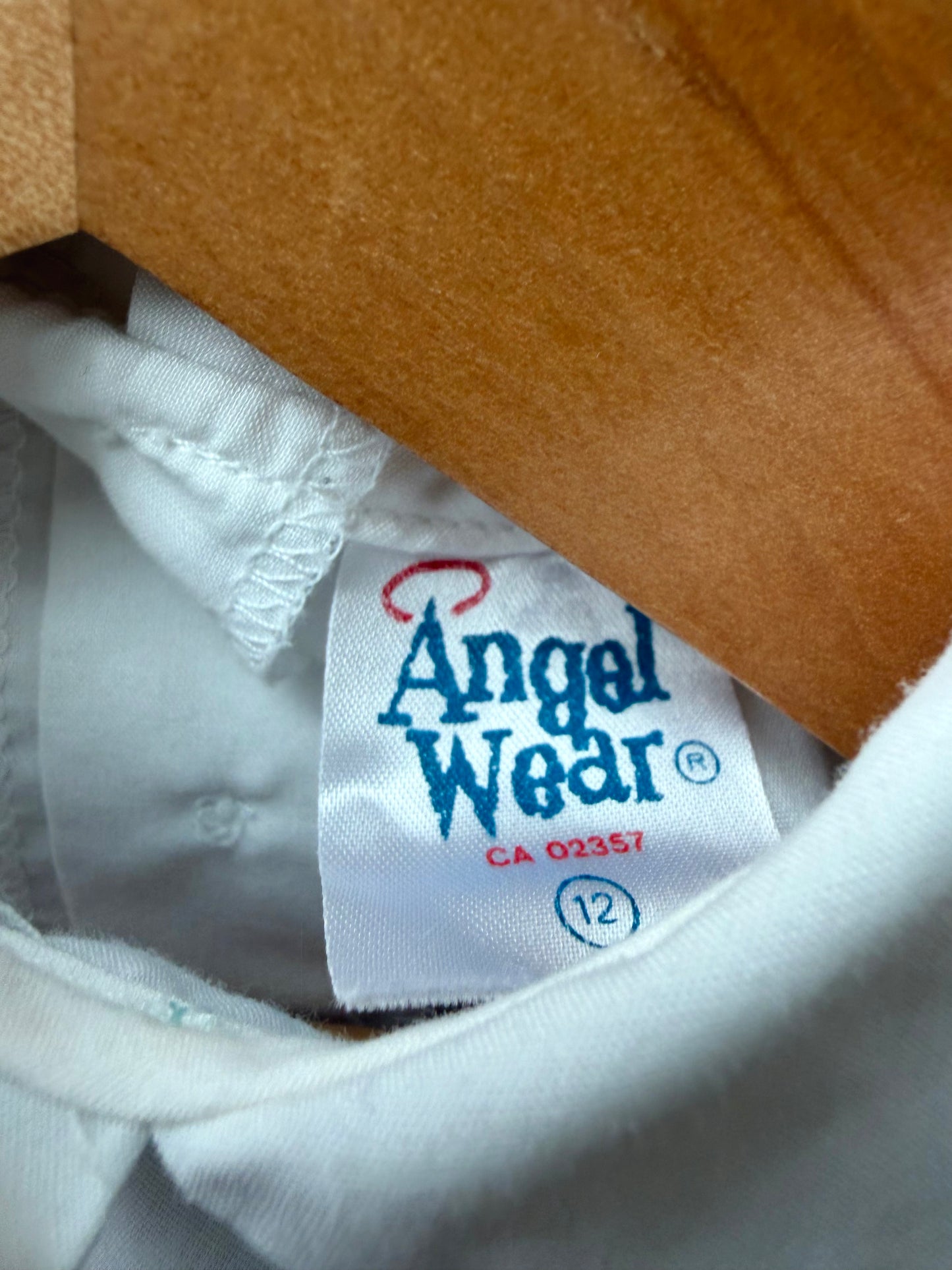 Vintage White with Blue Ribbon Dress / 6-12m