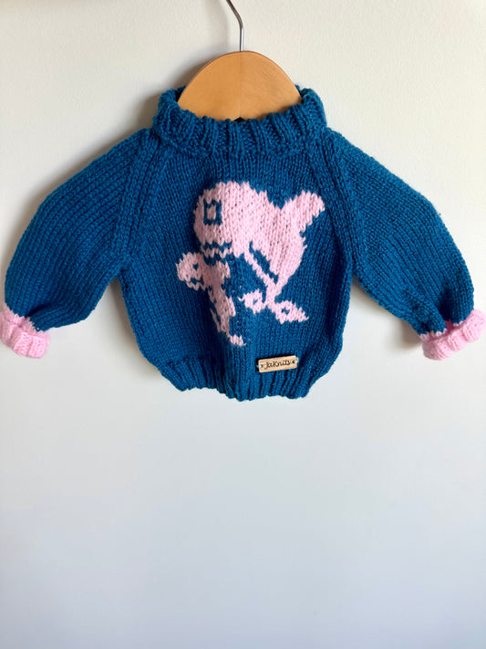 Handmade Orca Whales Sweater / 6m
