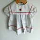 Vintage Sailor with Red Trim White Dress / 12m