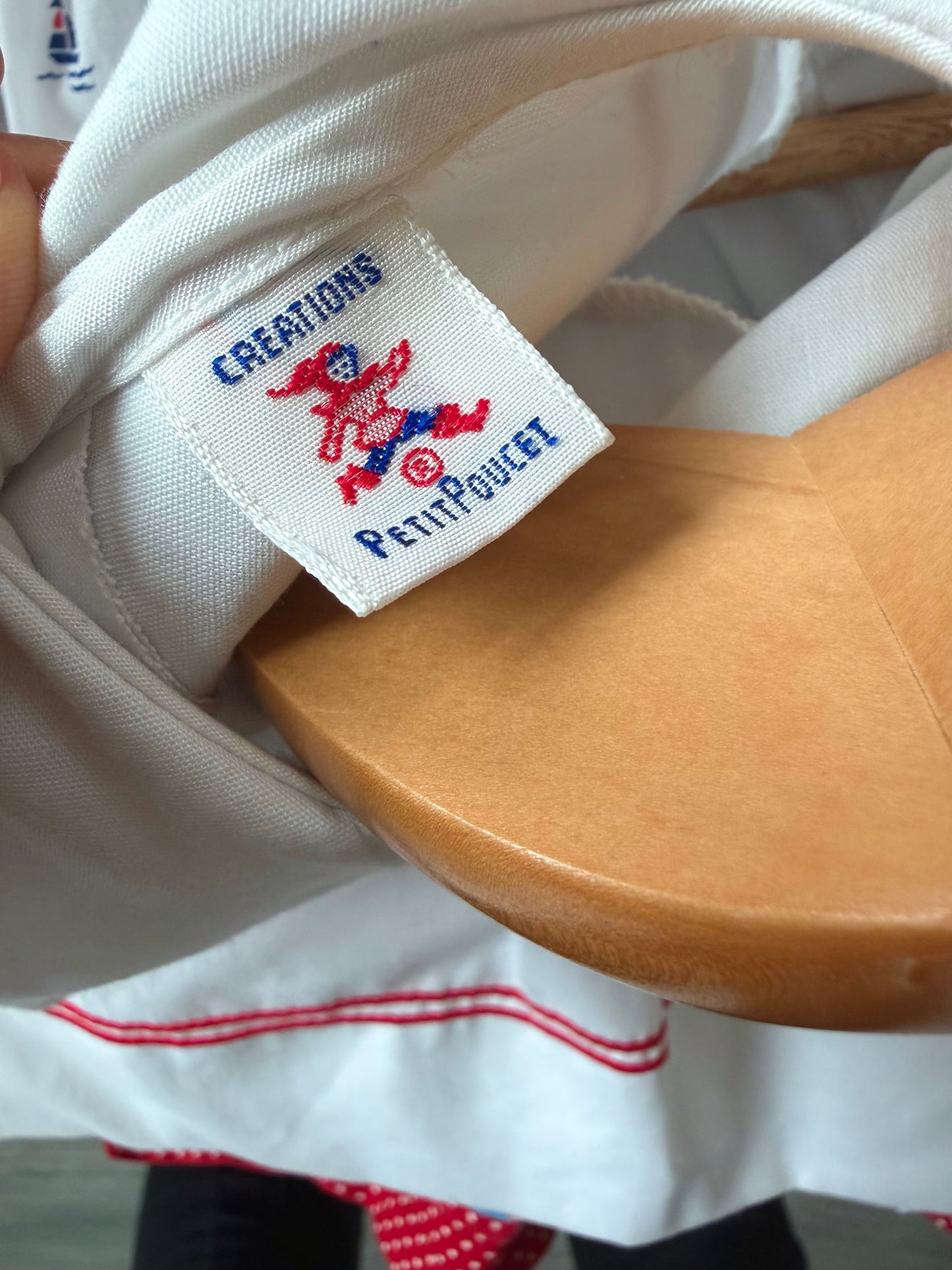 Vintage Sailor with Red Trim White Dress / 12m