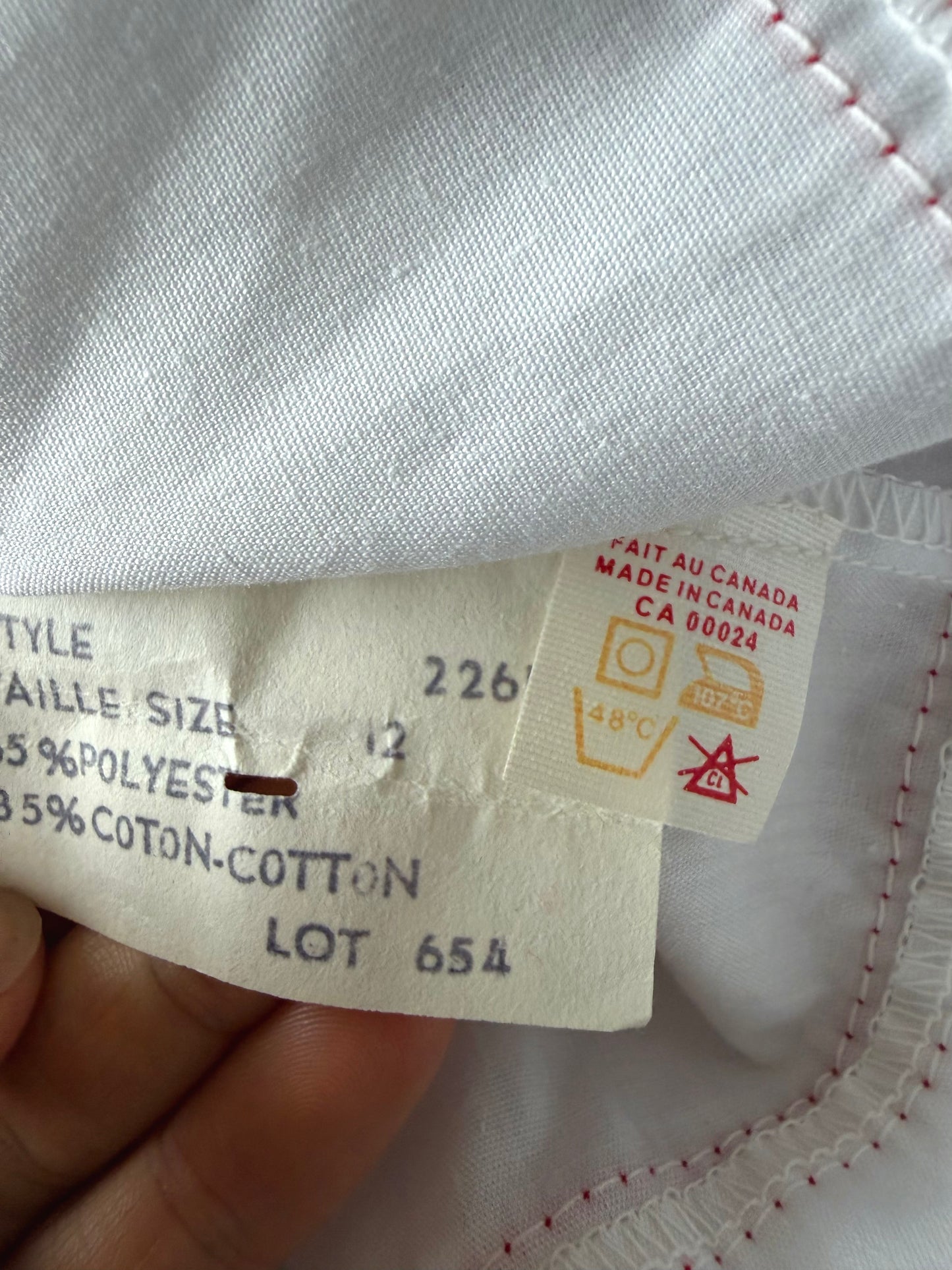 Vintage Sailor with Red Trim White Dress / 12m