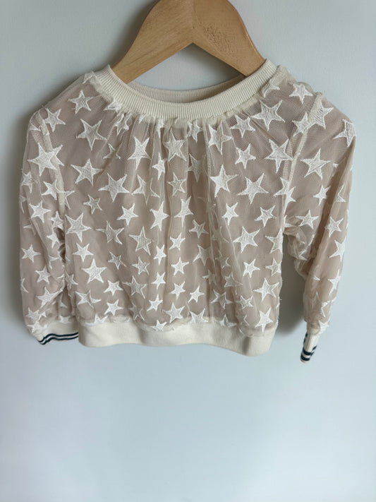 Cream Stars Sweater / 2T