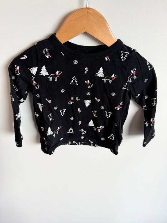 Black Christmas Dog Top / 12-18m