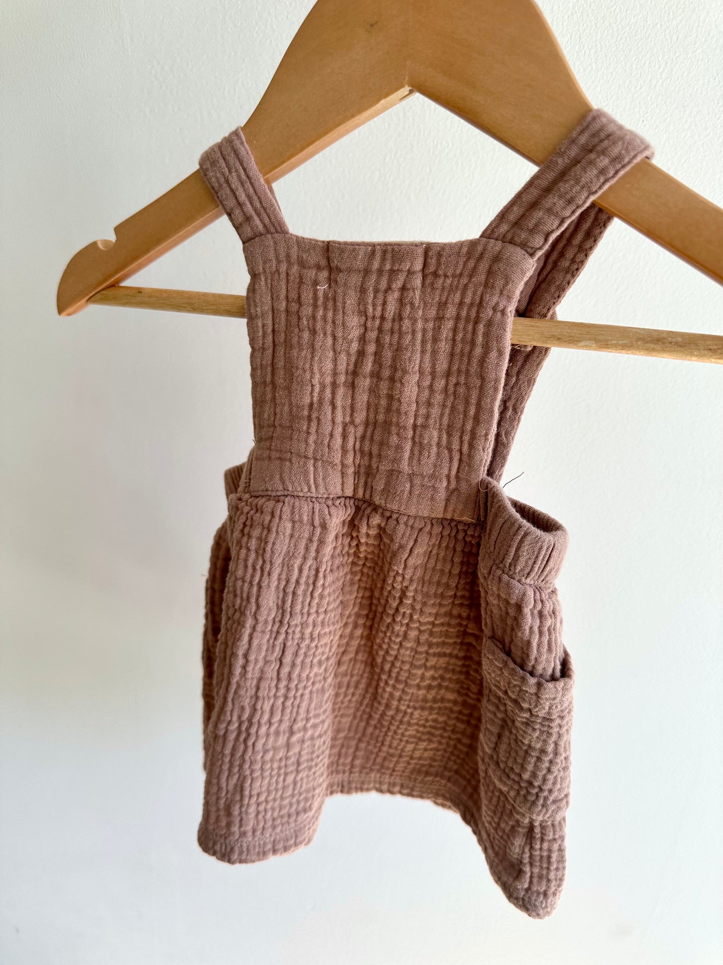 Organic Fawn Muslin Dress / 0-3m