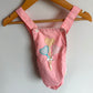Vintage Pink Heart Ribbon Overalls / 6-9m