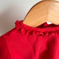 Vintage Red Ruffle Collar Top / 6-9m