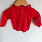 Vintage Red Ruffle Collar Top / 6-9m