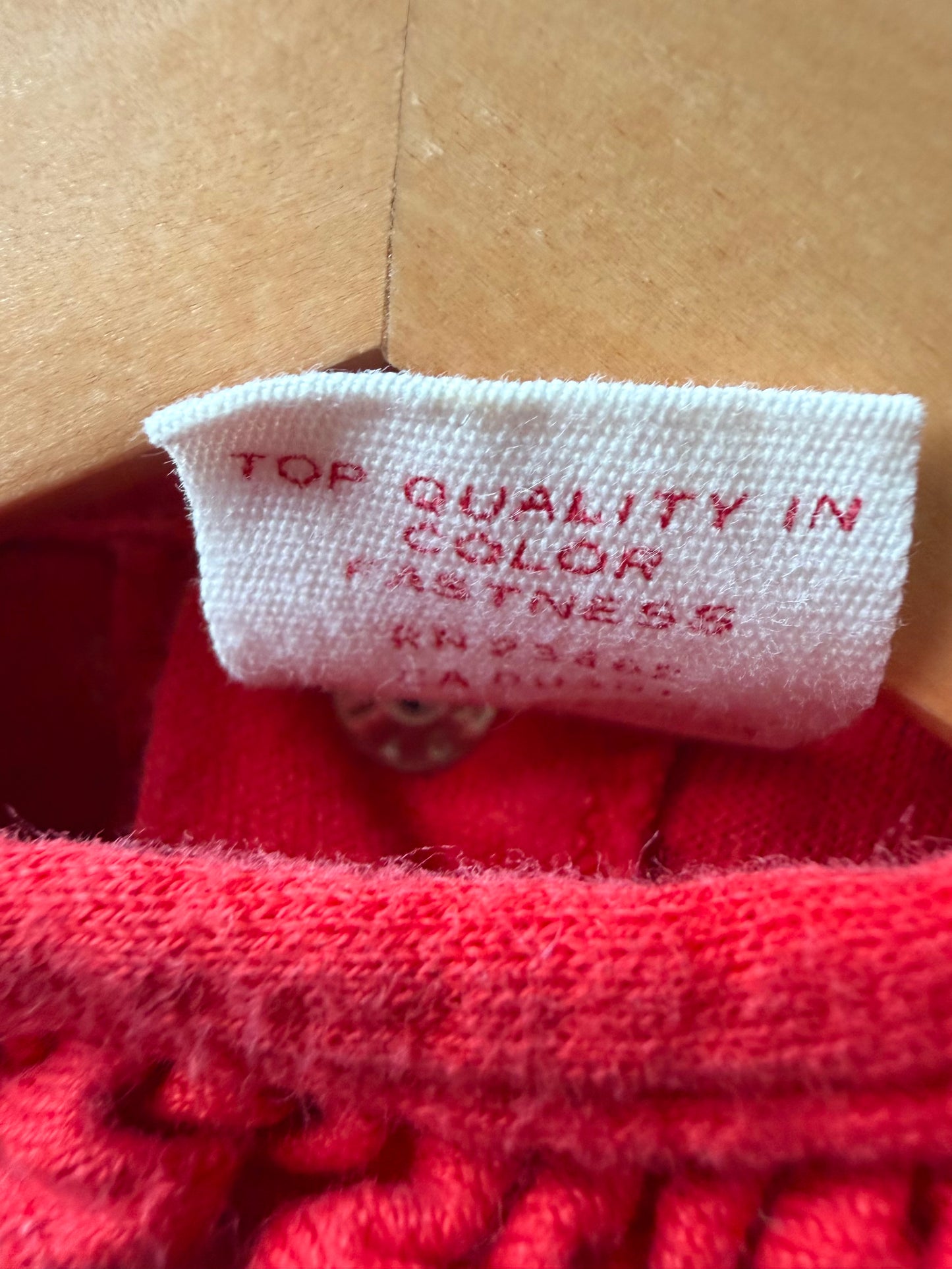 Vintage Red Ruffle Collar Top / 6-9m