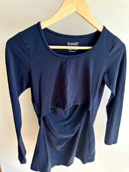 Organic Cotton Long Sleeve Nursing Top / Small