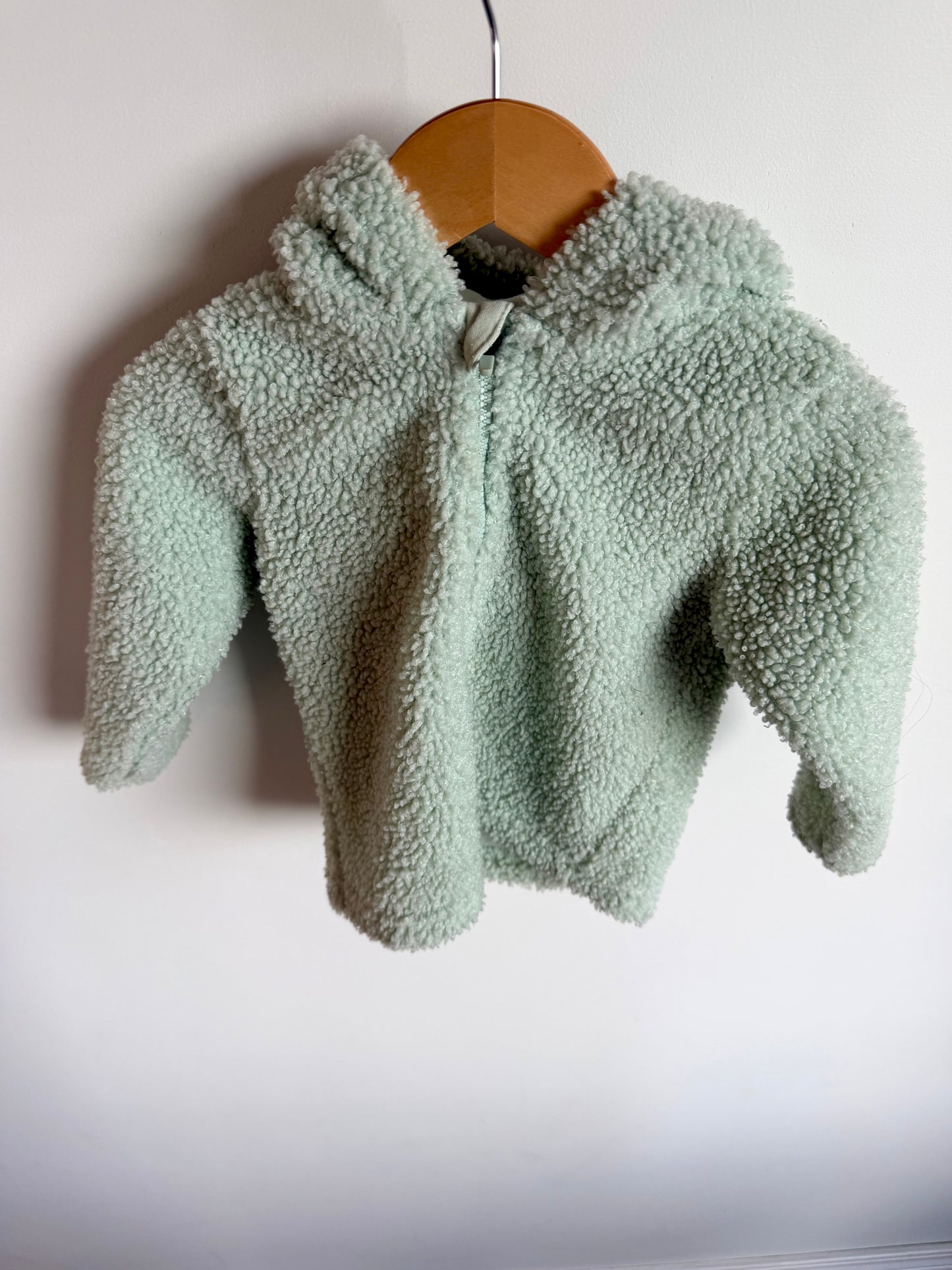Pistachio Fuzzy Hoodie / 12-18m